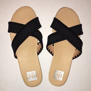 dv by Dolce Vita Black Crisscross Slide Sandals – Size 9.5